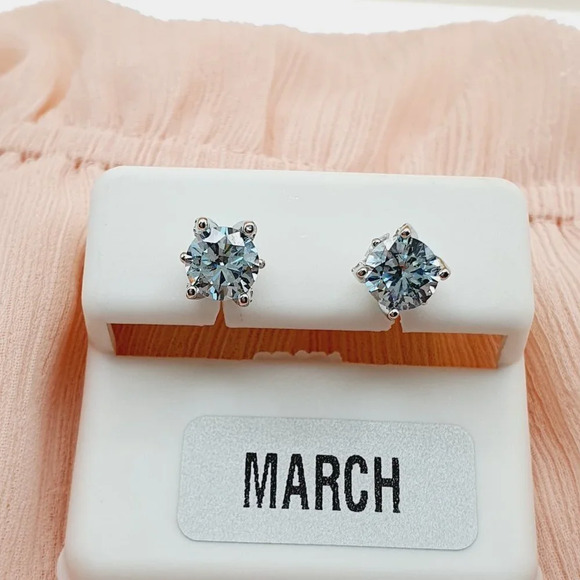 Birthstone S925 Sterling Silver CZ Stud Earrings for Women/Girl US1925…